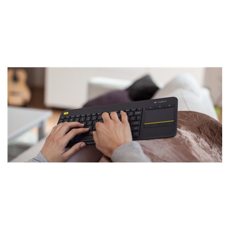 Logitech | K400 Plus | Keyboard with Trackpad | Wireless | NL | Black | USB port | 380 g - 6